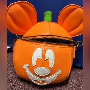 Loungefly mickey pumpkin crossbody bag